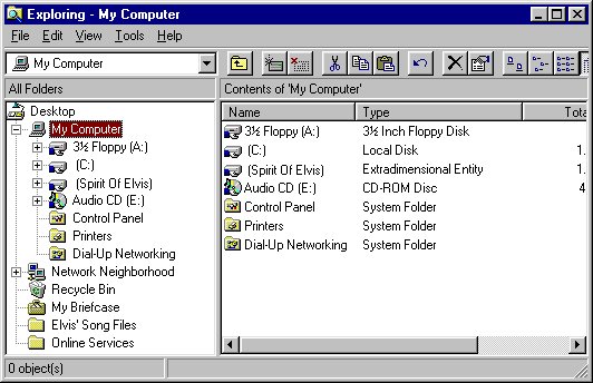 This is the first step into the depths of your computer. I know it says 'My Computer', but if you select that option, it'd be your computer and not mine.