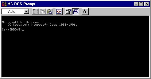 MS-DOS Prompt. Mmm what a comforting sight that is. I'm talking about the little X in the corner that means 'close this window'